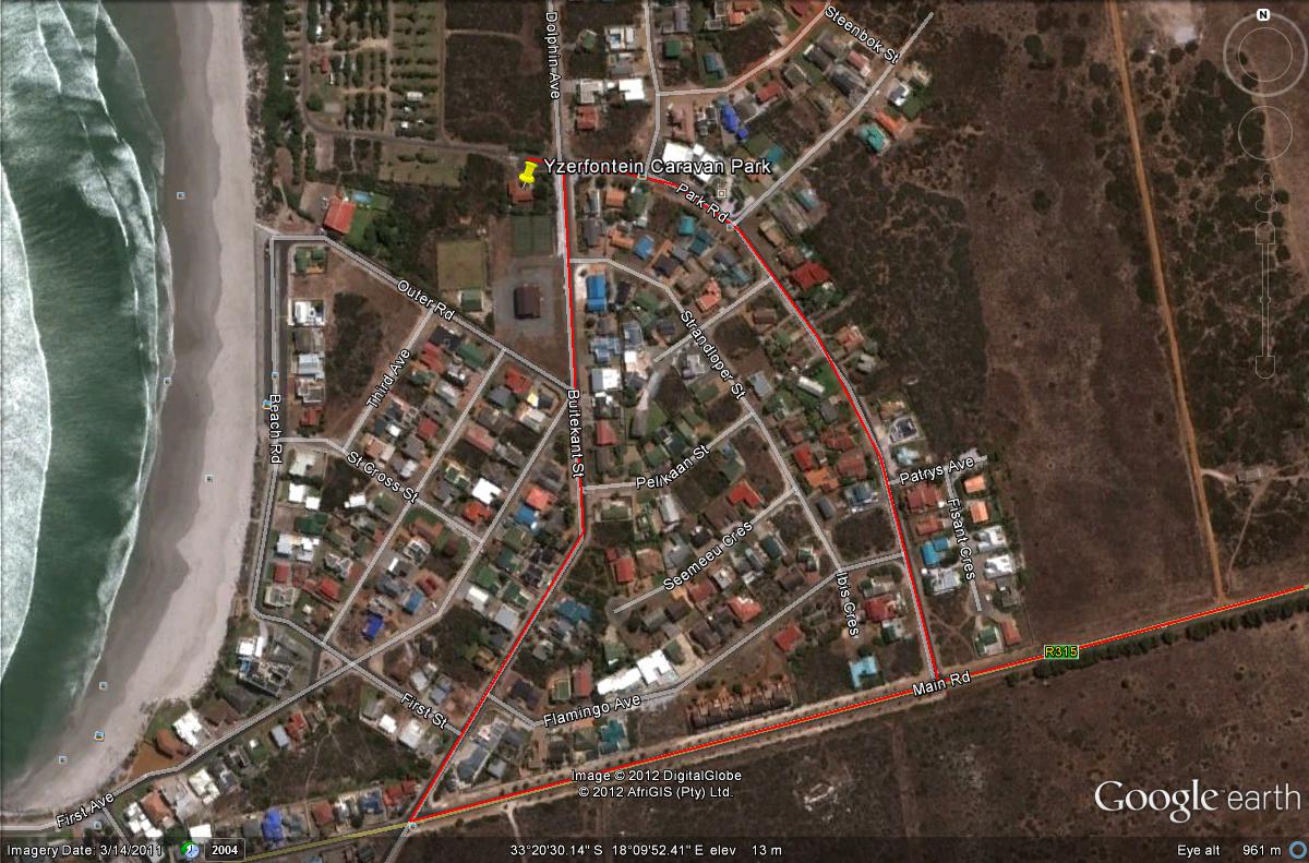 Yzerfontein Caravan Park Aerial Shot
